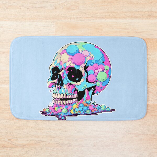Item preview, Colorful Bubblegum Skull Lollipop Pink and Blue Sweets Juicy Spooky Halloween designed and sold by BubbleBone.
