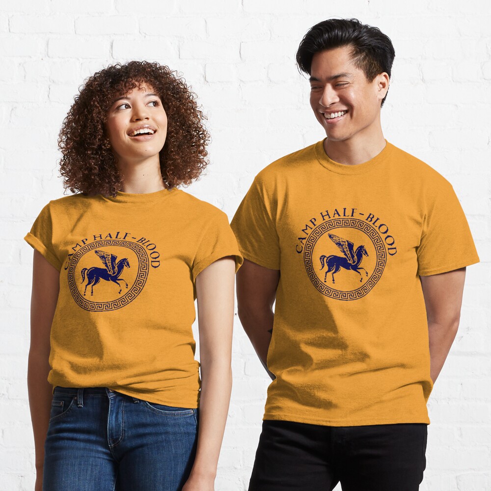 Camp Half-Blood - New Pegasus Design - Classic Fit T-Shirt UNISEX Orange  PJO Percy Jackson Annabeth Chase Short Sleeves