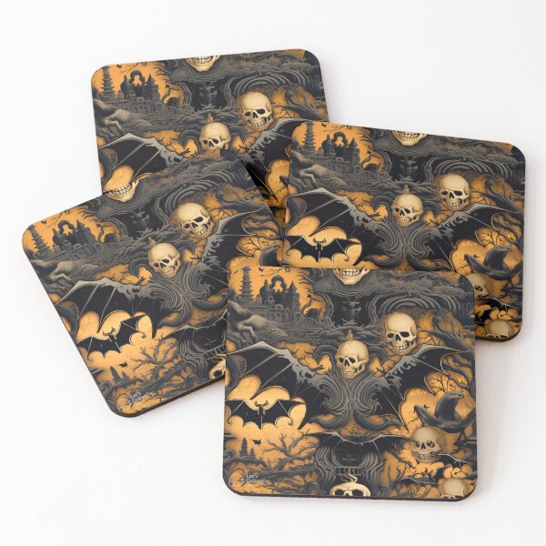 Item preview, Halloween: Phantom Menagerie (Bats, Skulls) designed and sold by Digital Contours.
