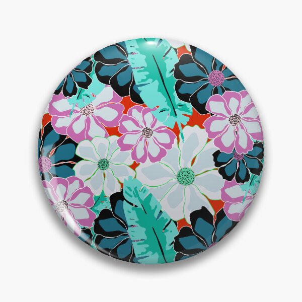 Item preview, Max Hawaiian Floral Pattern - Pink And Green designed and sold by bonfimarts.