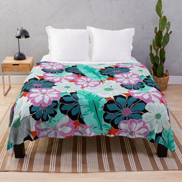 Item preview, Max Hawaiian Floral Pattern - Pink And Green designed and sold by bonfimarts.