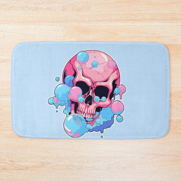 Item preview, Colorful Bubblegum Skull Lollipop Pink and Blue Sweets Juicy Spooky Halloween designed and sold by BubbleBone.