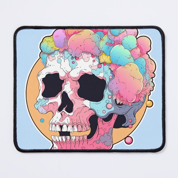 Item preview, Colorful Bubblegum Skull Lollipop Pink and Blue Sweets Juicy Spooky Halloween designed and sold by BubbleBone.