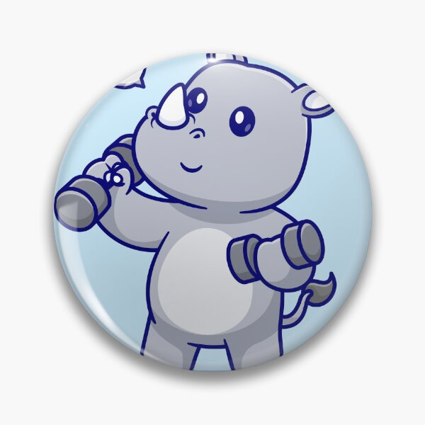 Artikelvorschau, Muskelbepacktes Nashorn: Niedliche Cartoon-Ikone für Tier-Fitness-Enthusiasten entworfen und verkauft von hjian8219.