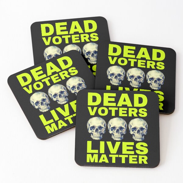 Item preview, Halloween Dead Voters Lives Matter hot yellow designed and sold by Hiremeamerica.
