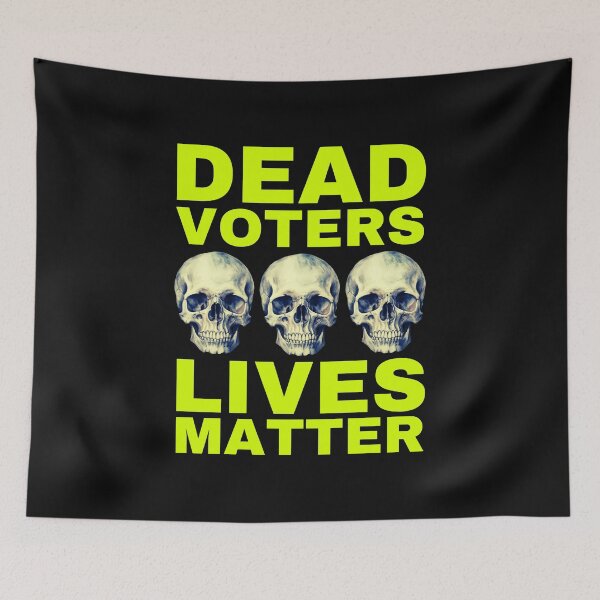 Item preview, Halloween Dead Voters Lives Matter hot yellow designed and sold by Hiremeamerica.