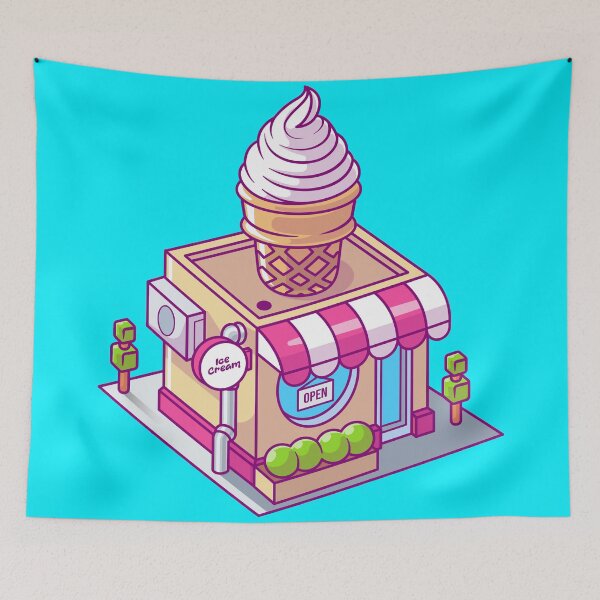 Item preview, Isometric Ice Cream Shop Building: A Sweet Treat for Your Design designed and sold by hjian8219.