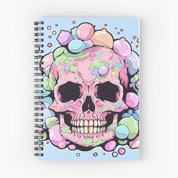 Item preview, Colorful Bubblegum Skull Lollipop Pink and Blue Sweets Juicy Spooky Halloween designed and sold by BubbleBone.