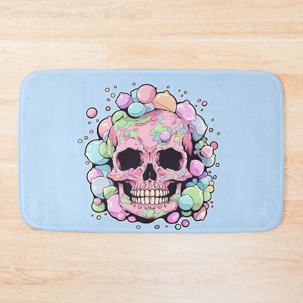 Item preview, Colorful Bubblegum Skull Lollipop Pink and Blue Sweets Juicy Spooky Halloween designed and sold by BubbleBone.
