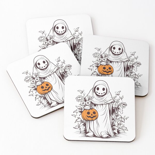 Item preview, Vintage Floral Ghost Halloween with Pumpkin designed and sold by ArtFromBeyond.