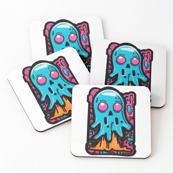 Item preview, Blue Squid Ghost Sticker designed and sold by spikesNprints.