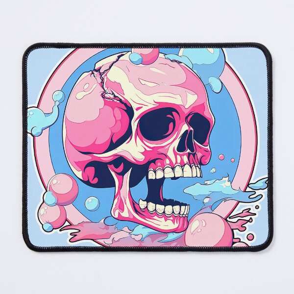 Item preview, Colorful Bubblegum Skull Lollipop Pink and Blue Sweets Juicy Spooky Halloween designed and sold by BubbleBone.