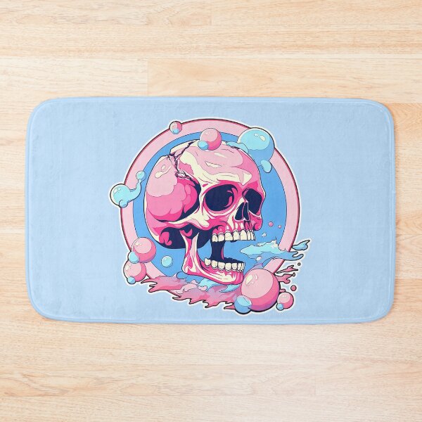 Item preview, Colorful Bubblegum Skull Lollipop Pink and Blue Sweets Juicy Spooky Halloween designed and sold by BubbleBone.