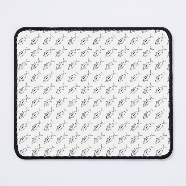 Item preview, Cute Bigeye Tuna Fish in Black and White  designed and sold by fruttidimare.
