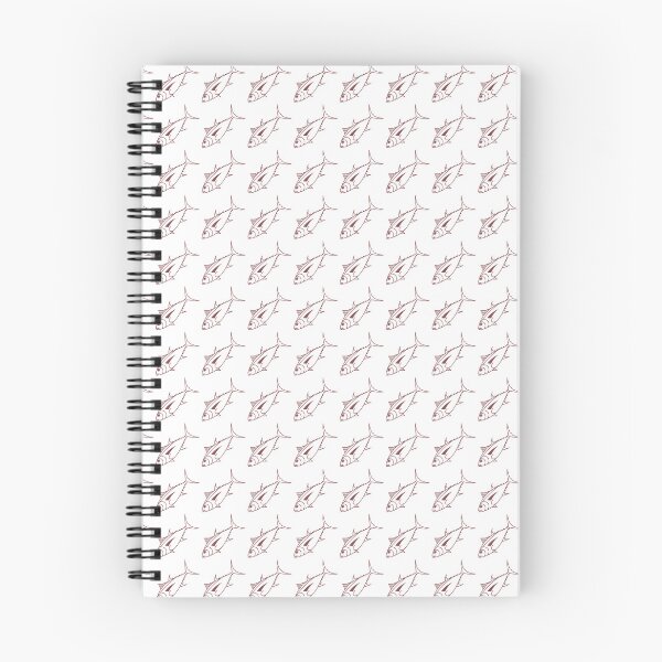 Item preview, Cute Bigeye Tuna Fish in Burgundy and White  designed and sold by fruttidimare.