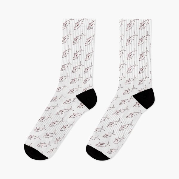 Item preview, Cute Bigeye Tuna Fish in Burgundy and White  designed and sold by fruttidimare.