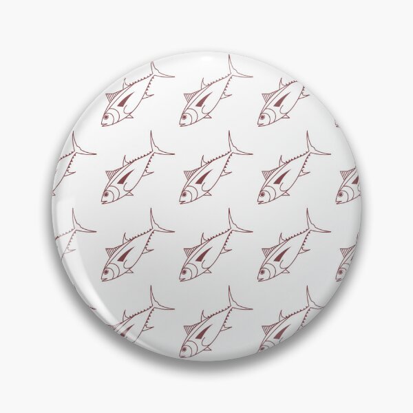 Item preview, Cute Bigeye Tuna Fish in Burgundy and White designed and sold by fruttidimare.