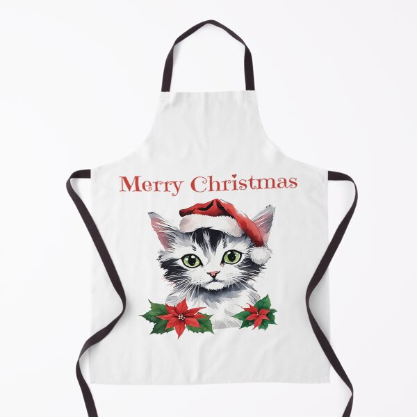 Artikelvorschau, Frohe Weihnachten, Kätzchen, Blumen, Feiertag, Saison, Katzenliebhaber entworfen und verkauft von BirdsnStuff.