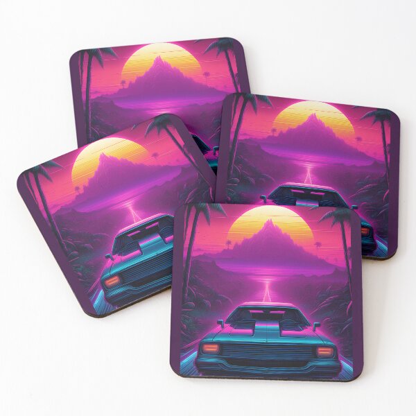 Item preview, Neon Retro Synthwave Sunset Drive Knight Rider designed and sold by IceCreamSmile.