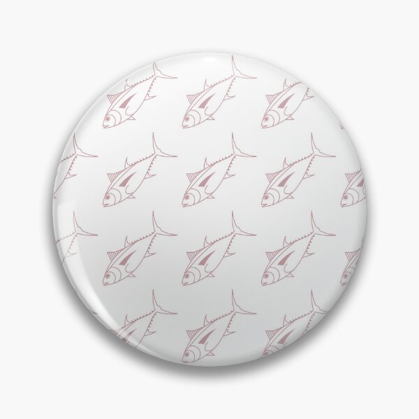 Item preview, Cute Bigeye Tuna Fish in Dusty Pink and White designed and sold by fruttidimare.