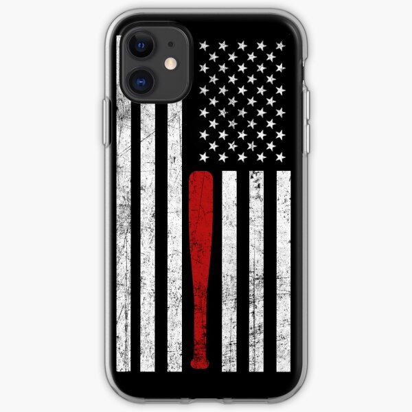USA Flag Themed Baseball Bat Fans T-Shirt - Gift for Baseball Players & Fans iPhone Soft Case