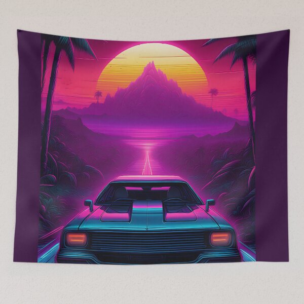 Item preview, Neon Retro Synthwave Sunset Drive Knight Rider designed and sold by IceCreamSmile.