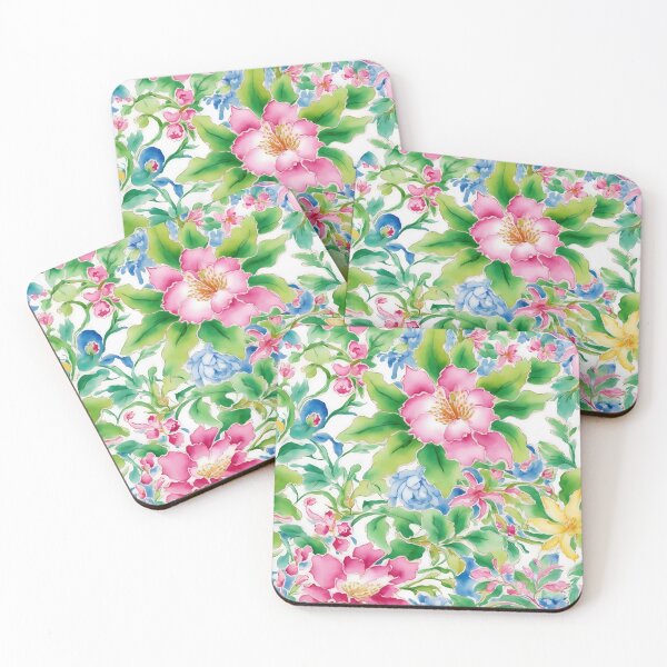 Item preview, Peonies, wild flowers and leaves preppy floral pattern designed and sold by SophieClimaArt.