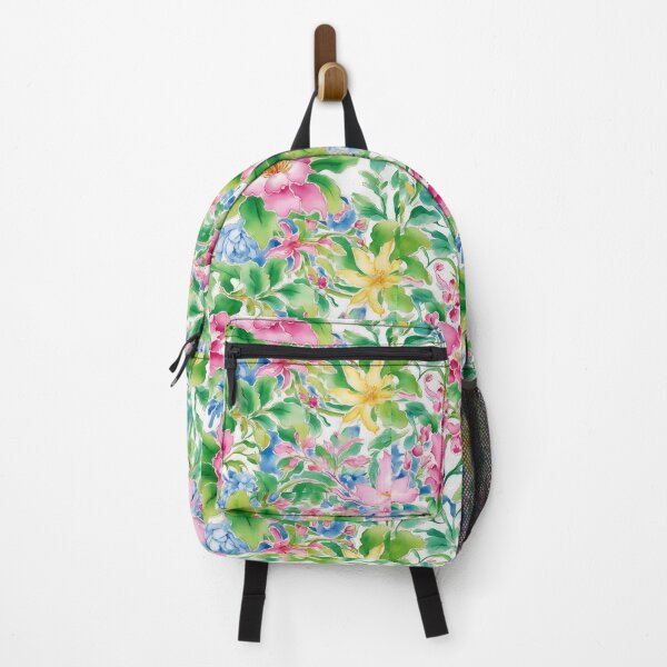 Item preview, Peonies, wild flowers and leaves preppy floral pattern designed and sold by SophieClimaArt.