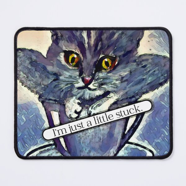 Item preview, Cat in Cup is a Little Bit Stuck designed and sold by gleefulme.