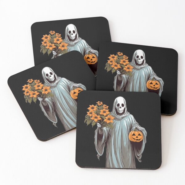 Item preview, Vintage Floral Ghost Halloween with Pumpkin designed and sold by ArtFromBeyond.