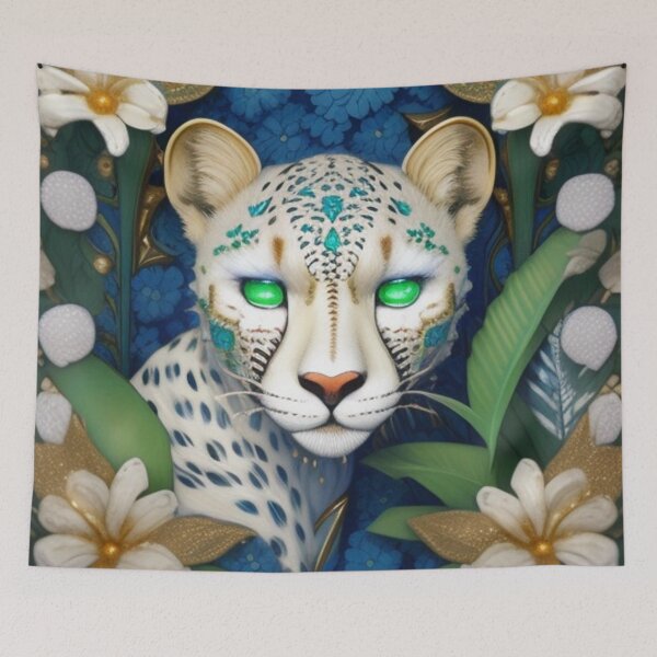 Item preview, White Leopard floral design  designed and sold by Roxburylane.