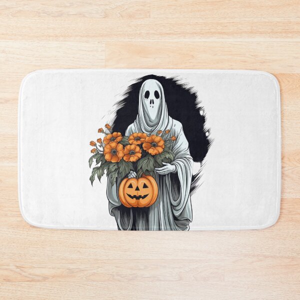 Item preview, Vintage Floral Ghost Halloween with Pumpkin designed and sold by ArtFromBeyond.