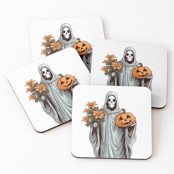 Item preview, Vintage Floral Ghost Halloween with Pumpkin designed and sold by ArtFromBeyond.