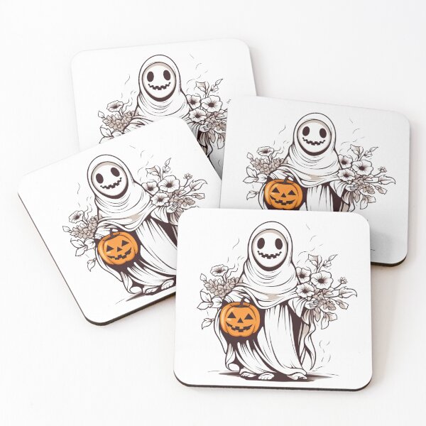 Item preview, Vintage Floral Ghost Halloween with Pumpkin designed and sold by ArtFromBeyond.