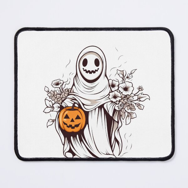 Item preview, Vintage Floral Ghost Halloween with Pumpkin designed and sold by ArtFromBeyond.