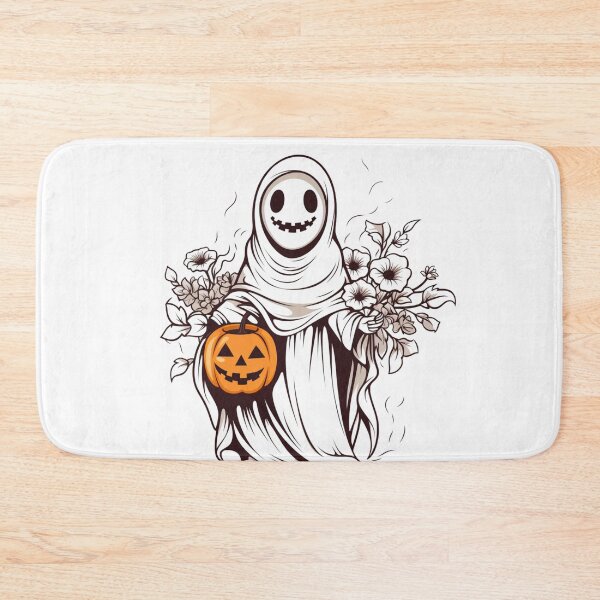 Item preview, Vintage Floral Ghost Halloween with Pumpkin designed and sold by ArtFromBeyond.