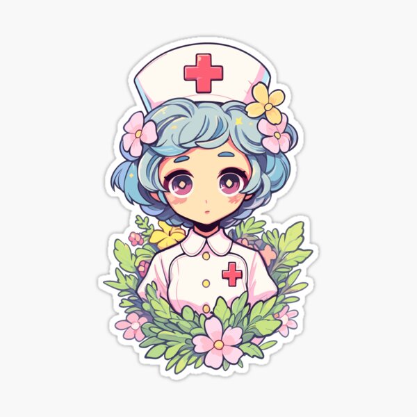 Floral Anime Nurse Healer Sticker for Sale by SweetClicks123