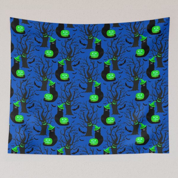 Item preview, Ghost , black cat ,haunted house, jack o lantern ,pumpkin ,autumn ,dark ,illustration, halloween, spooky ,happy Halloween, bats ,wizard, witch, haunted ,haunted tree, fire designed and sold by letsgow8th.