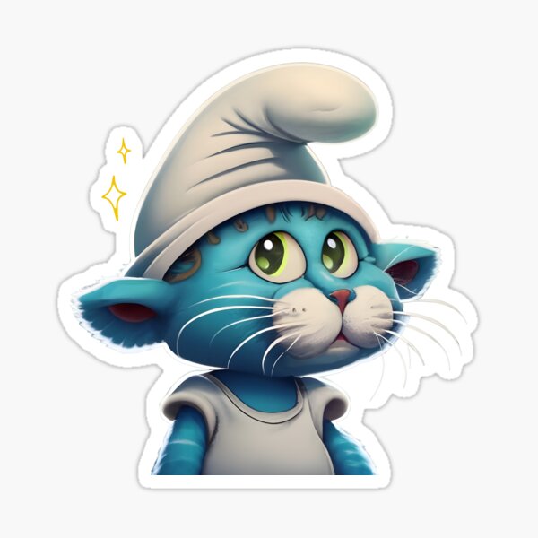 Smurf Cat Walking In Nature Sticker