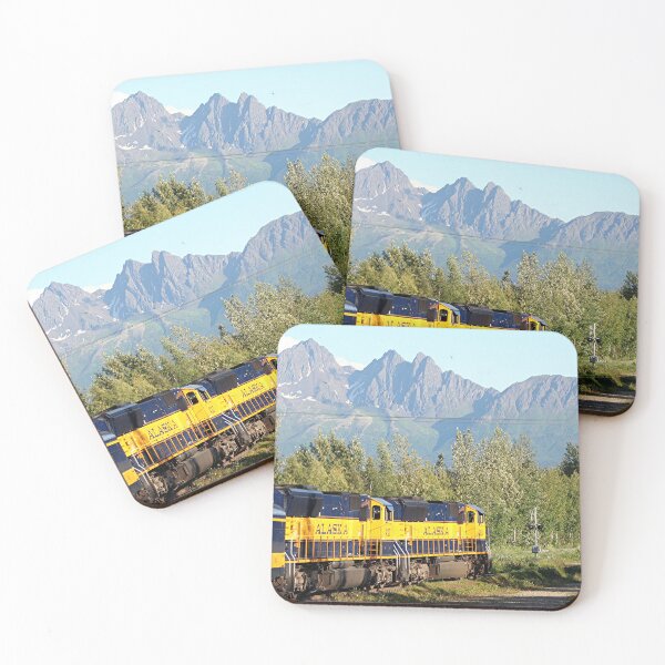 Item preview, Alaska Railroad train and mountains designed and sold by FranWest.