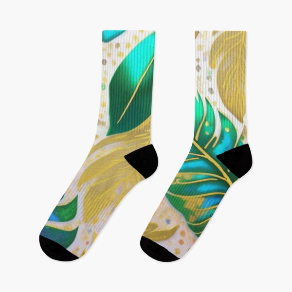 Item preview, Green gold metallic leaves  designed and sold by Roxburylane.