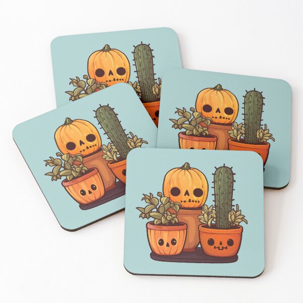Item preview, Cute Halloween Pumpkin Cactus Planters designed and sold by Brainless Art.