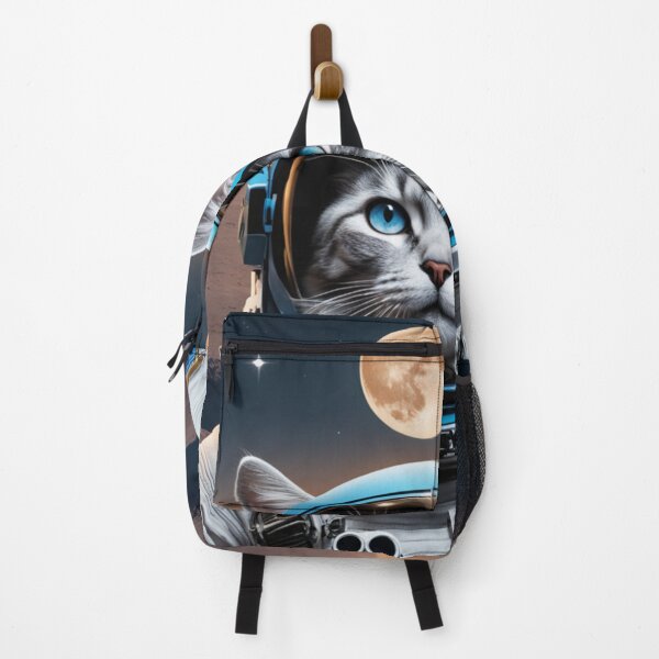 Item preview, Space cat with blue eyes looking at the stars and the moon. designed and sold by By-Jeff.
