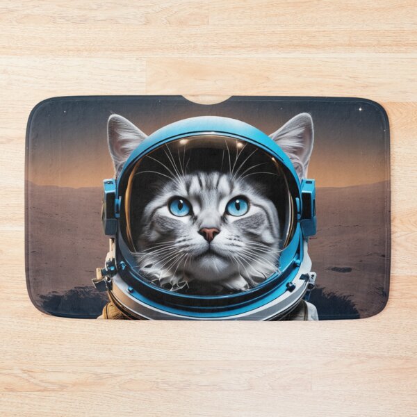 Item preview, Space cat with blue eyes looking at the stars and the moon. designed and sold by By-Jeff.