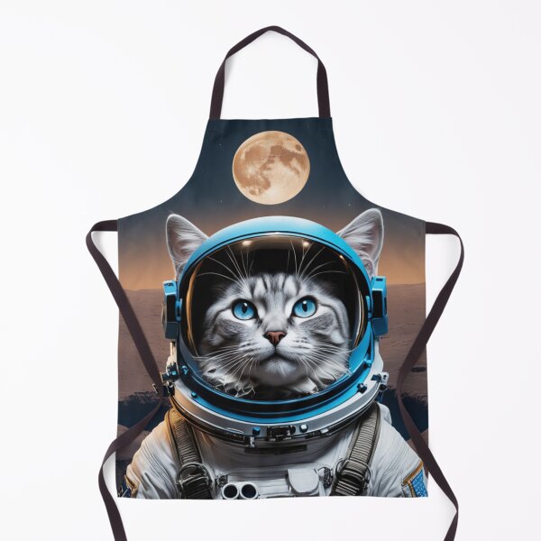 Item preview, Space cat with blue eyes looking at the stars and the moon. designed and sold by By-Jeff.