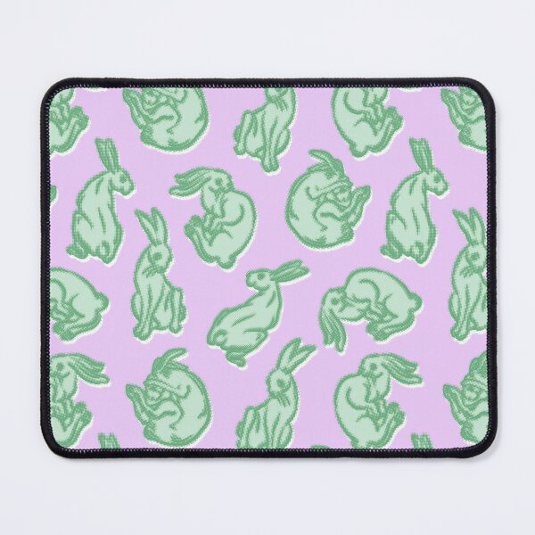 Item preview, White rabbit  , hare, illustration, cute ,pink ,green ,pattern ,wallpaper  designed and sold by letsgow8th.
