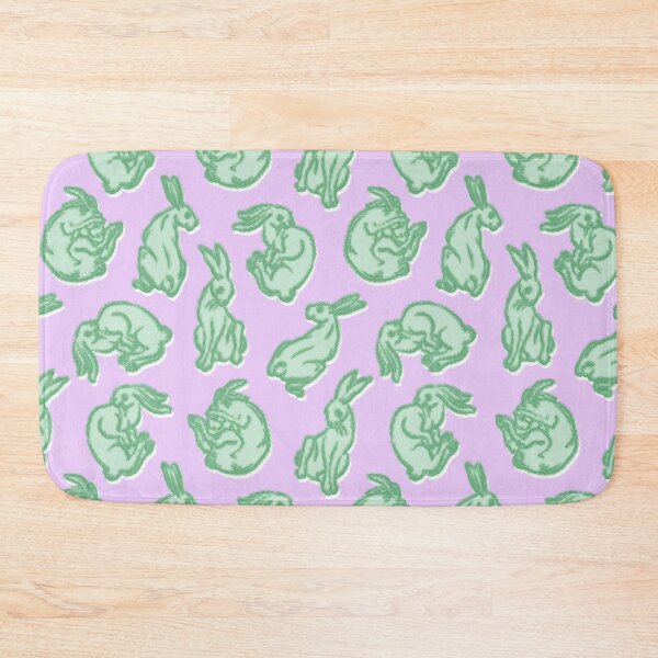Item preview, White rabbit  , hare, illustration, cute ,pink ,green ,pattern ,wallpaper  designed and sold by letsgow8th.