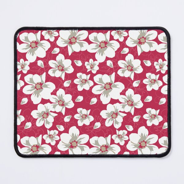 Item preview, Magnolia White Flower pattern on Viva Magenta background designed and sold by HotPinkStudio.