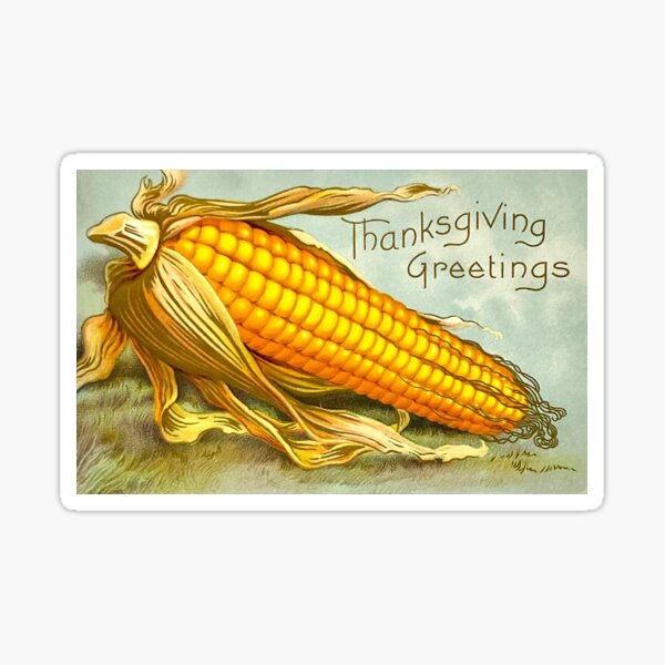 Item preview, Vintage Early 1900s Thanksgiving Greetings Postcard designed and sold by Nostalgia Tees, Stickers, Art & More.
