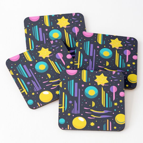 Item preview, Neon Cosmic Dance: Stars, Moon & Geometric Wonders designed and sold by PaintbrushPlace.